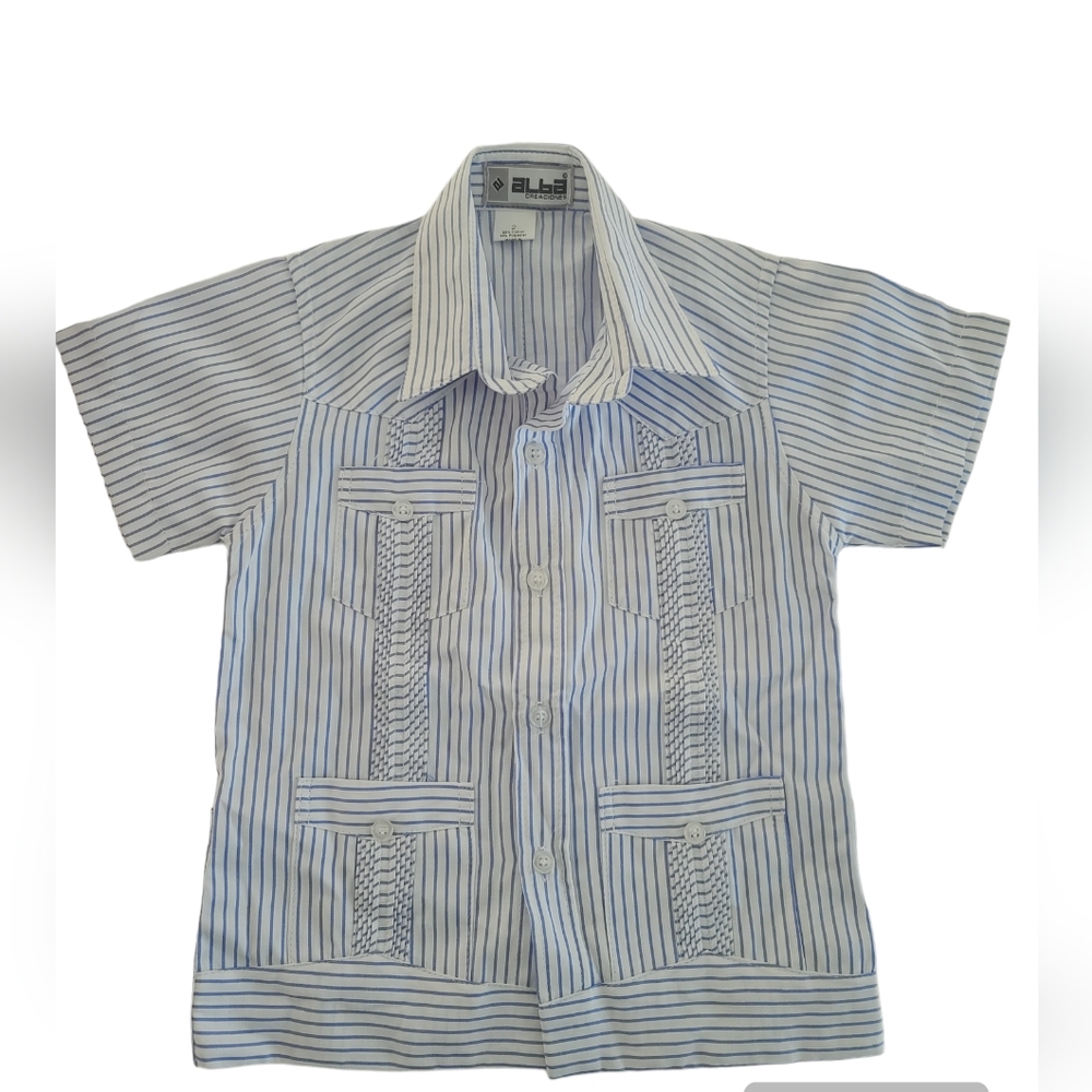 Alba Boys Guayabera Button Down Shirt Size 2